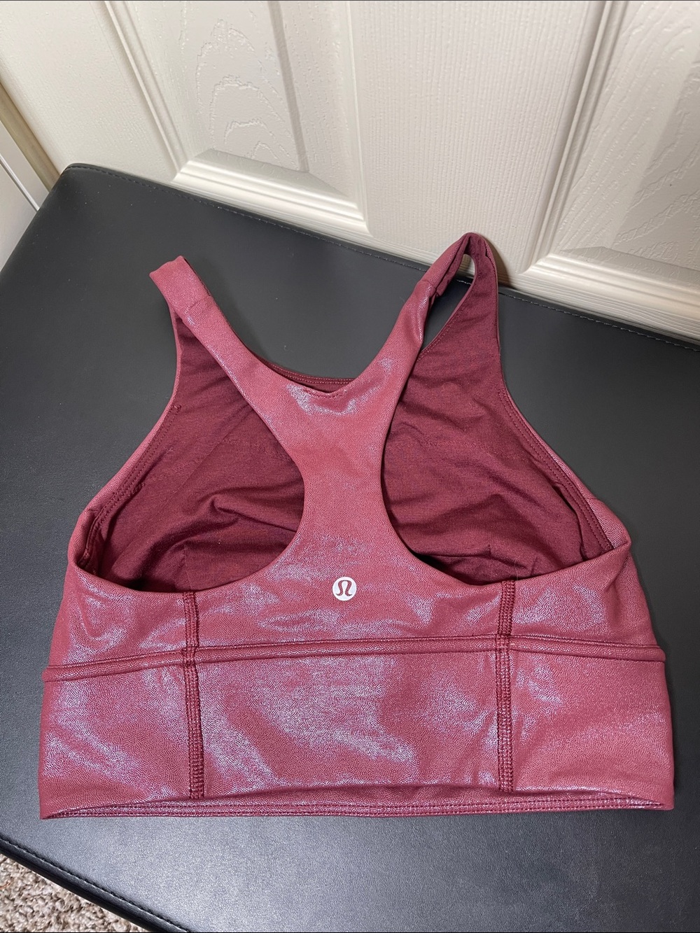 lululemon athletica Burgundy Shimmer Racerback Sports Bra